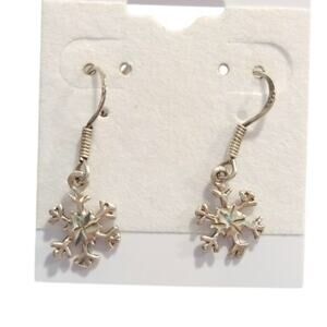 925 Sterling Silver Dangle Drop Snowflake Earrings Hook Winter Jewelry Lot Gift